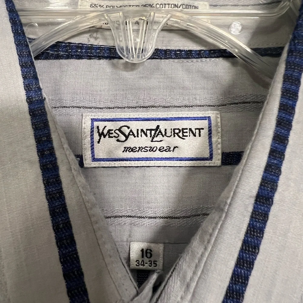 Mens Yves Saint Laurent Vintage Button-up Shirt Size 16 34-35 - Picture 2 of 7